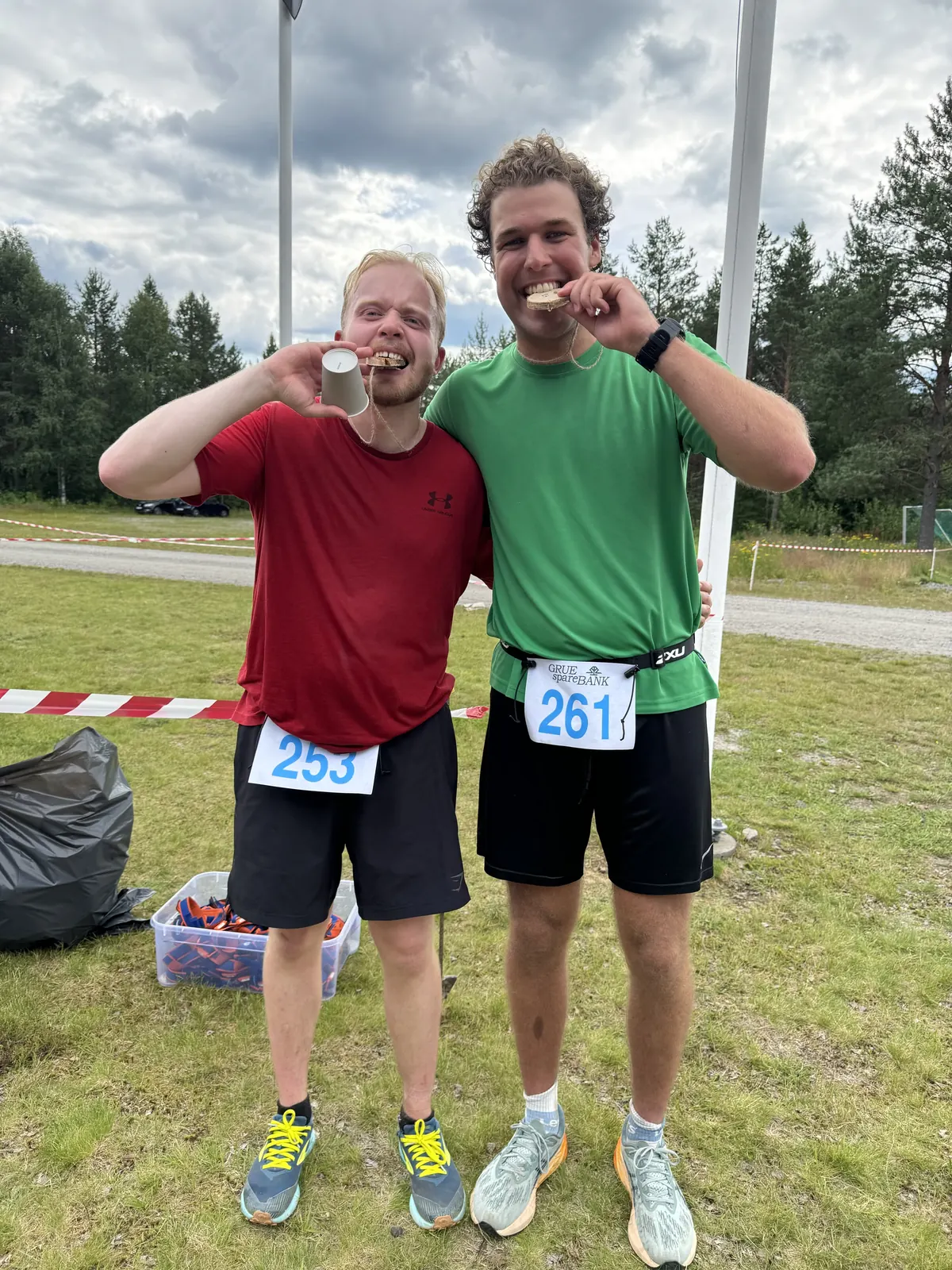 Etter et løp, med startnummer